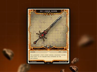 Sky Curse Sword - TCG Card Concept art assets card game gameasset magic mtg pixel pixelart rpg sword tcg voxel