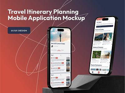 Travel Itinerary Planning Mobile Application Mockup adobe app design branding figma graphic design mobile travel travelbuddy] ui user interface ux
