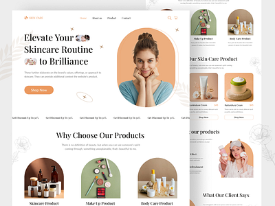 Skin Care Landing Page Design beauty beautyclinic care cosmetic design home page landing page makeup online store organic product shop skin skin care ui ui design uiux web design webpage website