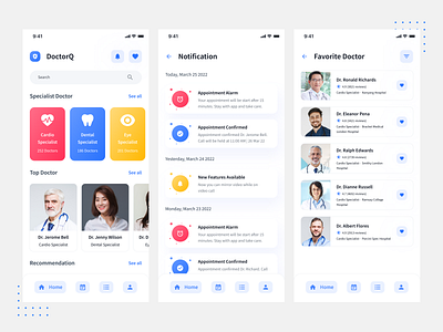 Doctor Appointment App app app design branding design graphic design illustration logo ui ux vector