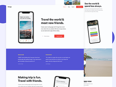 Travel app Landing page Design app app design branding design graphic design illustration logo ui ux vector