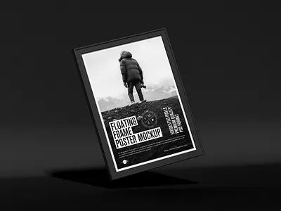 Free Floating Poster Mockup display mockup
