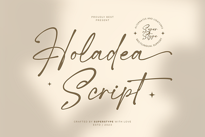 Holadea Script Beautiful Handwritten Font aesthetic creative fabrica creative market design elegance fashion font font bundles font design font maker font style lettering minimalis retro script signature typeface vintage