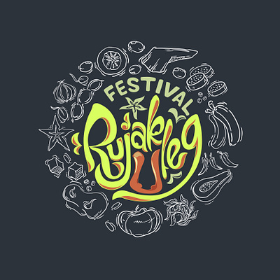 Logo Festival Rujak Uleg branding event festival illustration logo pattern