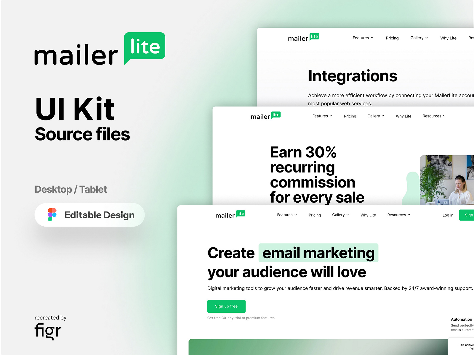 Make MailerLite UI your own by Figr Design on Dribbble