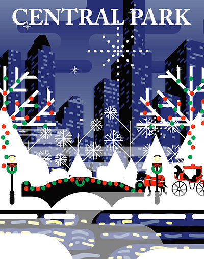 A Central Park Christmas after effects animation branding central park christmas graphic design holidays manhattan motion graphics new york nyc park snow vector winter