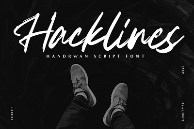 Hacklines - Handrawn Brush Script Font ligature font