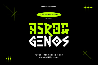 Asrog Genos - Futuristic Tech Font sci fi