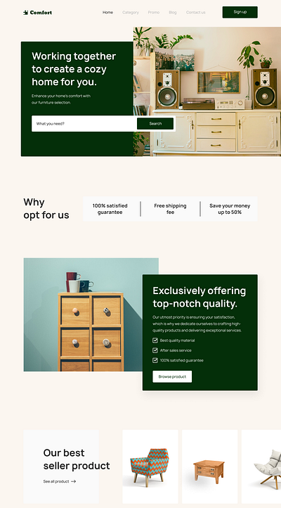 Furniture branding graphic design responsive ui ux