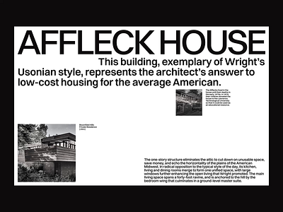 Frank Lloyd Wright_01 animation architecture brand branding clean design digiral editorial grid layout minimal swiss typography