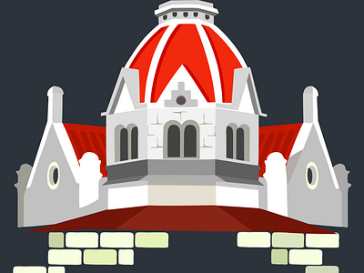 Balai Pemuda Surabaya icon illustration landmark vector