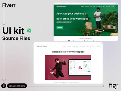 Make Fiverr UI your own branding design editable figma fiverr free freelance freelancer kit landing page mockup redesign template ui ui kit ui ux upwork web app web design website