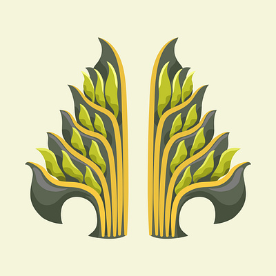 Gate Fire Leaf icon illustration landmark