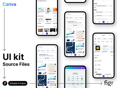 Make Canva UI your own android app design branding canva design editable figma free ios kit landing page mobile app mockup photo editing picsart template ui ui kit ui ux website