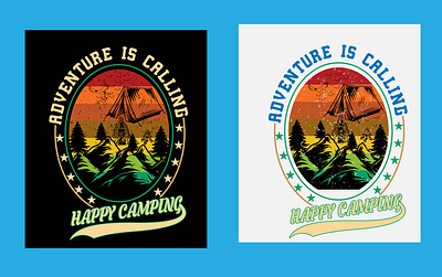 Camping T-shirt Design branding camping costom design creative design graphic design illustration logo ui ux vector