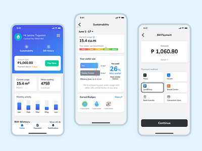 Maynilad App - water utility payment app maynilad payment ui uxdesign water