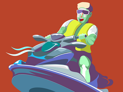 Jetski graphic design illustration jetski vactor