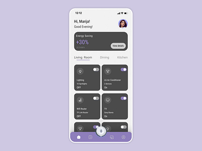 Smart Home App app design figma home homedesign mobile smart smarthome ui ux uxdesign