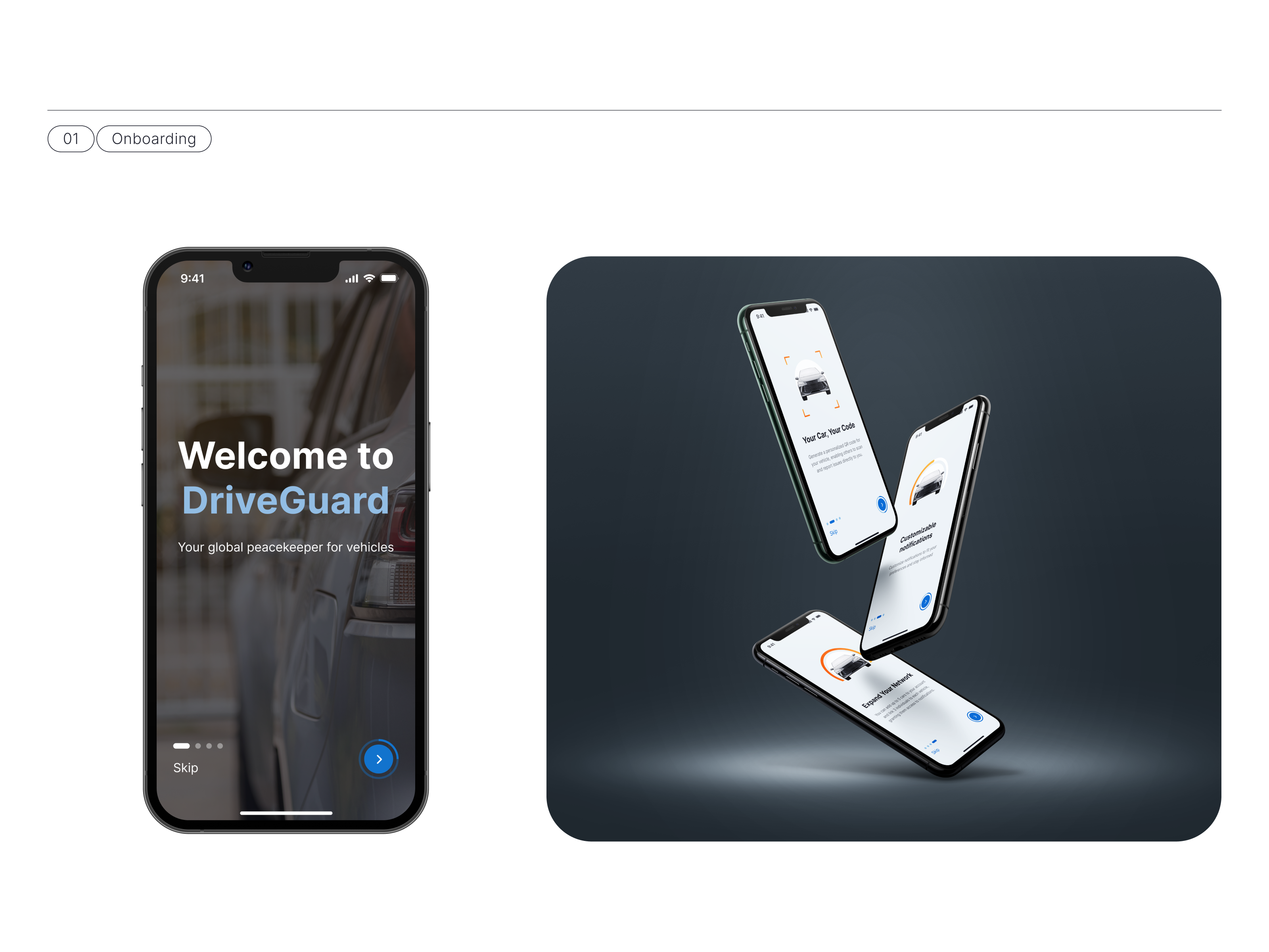 DriveGuard | Mobile application app application design input interface mobile app mobile design profile qr qr scaner safety ui ux