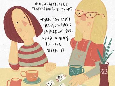 Find A Way 2 Live With It calm calmness cute digital drawing drawing fancy friendship illustration inspiration inspire meditative people procreate