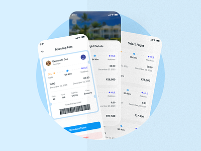 Flight Ticket Booking app ui flight booking flight booking ui mobile ui ticket booking travel ticket travel ui ui ui design visual design