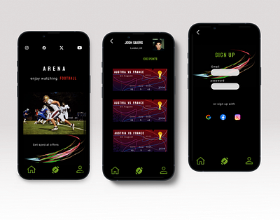 Sport activities arena branding football motion graphics soceer sport ui ux design