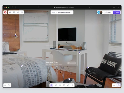 Decoroom: Virtual Interior Design App - Live Workspace ai app design ar artificial intelligence dashboard design interior interior design saas saas design ui design uiux ux design virtual virtual interior design vr web app