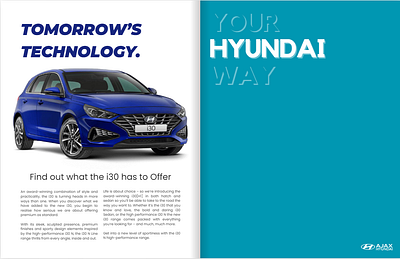 Hyundai Magazine graphic design layout print typography