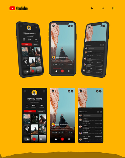 YouTube Music UI (Dummy) dark mode music orange ui youtube