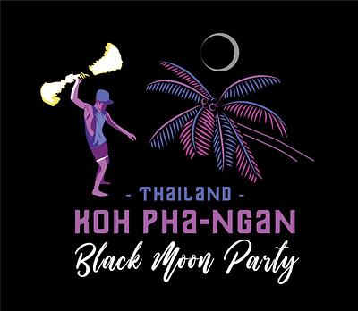 Black Moon Party adobe illustrator graphic design graphics illustration illustrator koh phangan party poster design thailand travel tropical vector