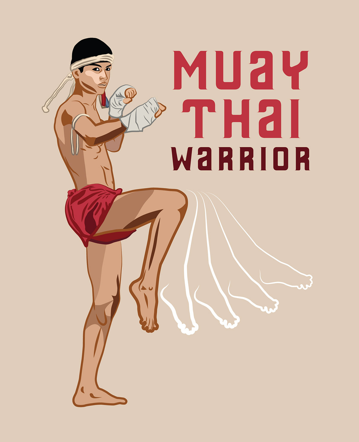 Muay Thai Warrior | Graphics adobe illustrator fighter graphic design graphics illustration illustrator muay thai poster design sport sports thai thailand vector warrior