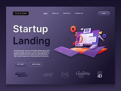 TECH-ERA Startup Landing - Loading page design ui ux