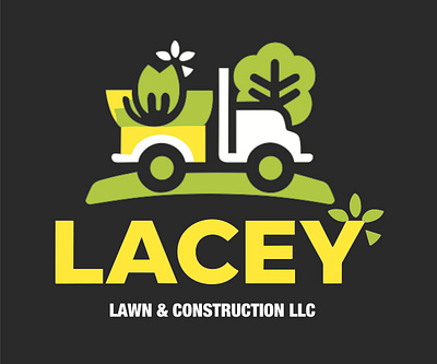 LACEY LAWN branding construction graphic design lawn logo service truck