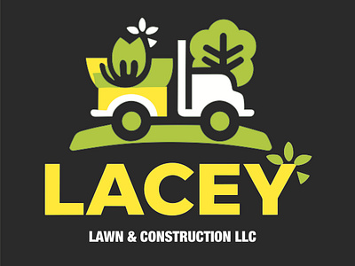 LACEY LAWN branding construction graphic design lawn logo service truck