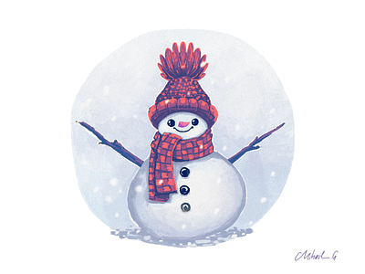 Snowman 2024 2d character christmas cold cute drawn flakes graphic design illustration new year snow snowman winter