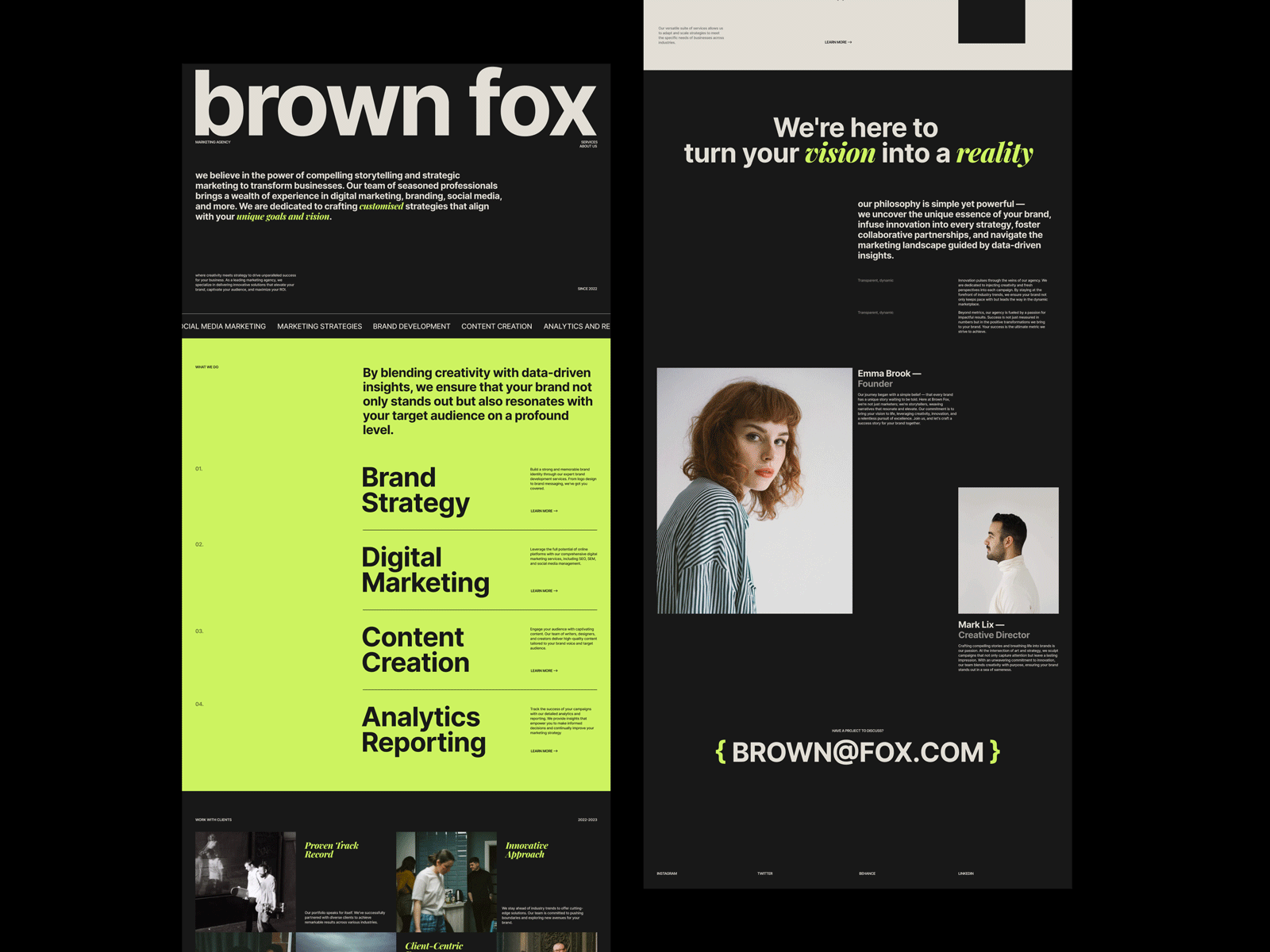 Brown Fox marketing agency website design branding marketing agency ui ui design uiux ux ux design uxui web design web development webdesign webflow website design