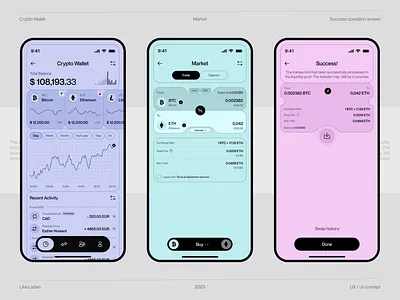 Crypto wallet app crypto design mobile ui