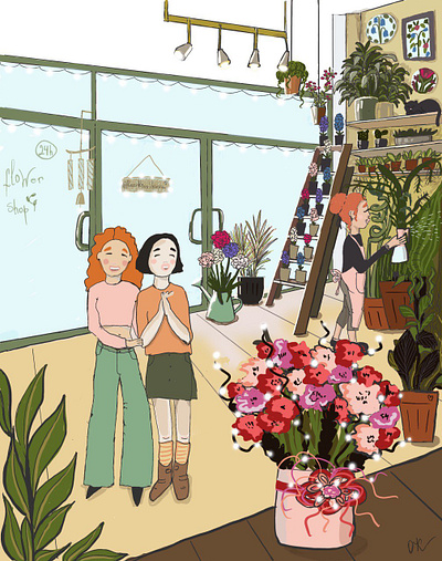 At the flower shop art draw graphic design illustration illustrator
