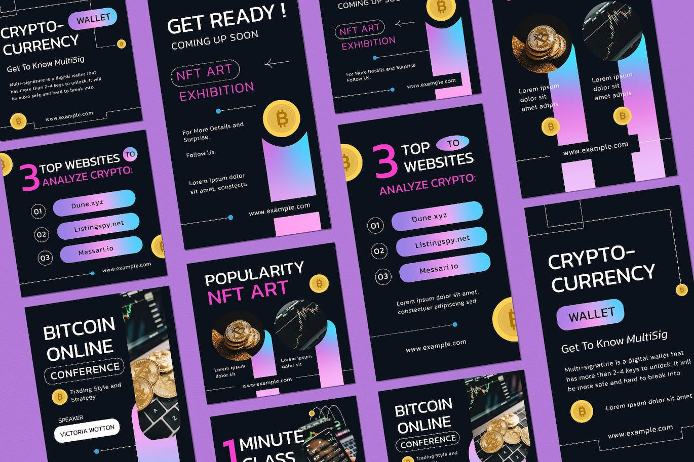Black Gradient Crypto Instagram Pack facebook instagram instagram banner instagram post instagram post template instagram posts instagram posts template instagram stories instagram stories template instagram story instagram story template instagram template instagram templates marketing social media social media pack social media template social media templates socialmedia stories
