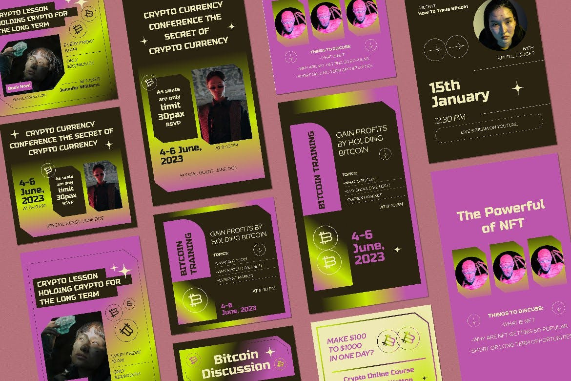 Crypto Instagram Pack facebook instagram instagram banner instagram post instagram post template instagram posts instagram posts template instagram stories instagram stories template instagram story instagram story template instagram template instagram templates marketing social media social media pack social media template social media templates socialmedia stories