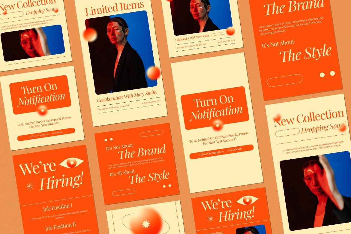 Orange Gradient Summer Sale Instagram Pack facebook instagram instagram banner instagram post instagram post template instagram posts instagram posts template instagram stories instagram stories template instagram story instagram story template instagram template instagram templates marketing social media social media pack social media template social media templates socialmedia stories