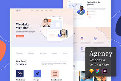 Agency Responsive Landing Page home page home screen homepage landing landing page landing page concept landing page ui landing pages landingpage page saas website site ui uidesign ux web design web site webdesign website concept websites