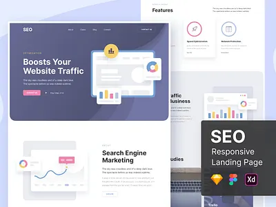 SEO Responsive Landing Page home page home screen homepage landing landing page landing page concept landing page ui landing pages landingpage page saas website site ui uidesign ux web design web site webdesign website concept websites