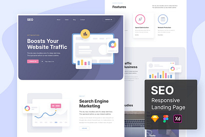 SEO Responsive Landing Page home page home screen homepage landing landing page landing page concept landing page ui landing pages landingpage page saas website site ui uidesign ux web design web site webdesign website concept websites