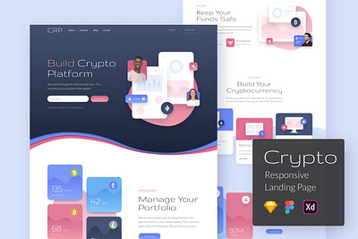 Crypto Responsive Landing Page home page home screen homepage landing landing page landing page concept landing page ui landing pages landingpage page saas website site ui uidesign ux web design web site webdesign website concept websites