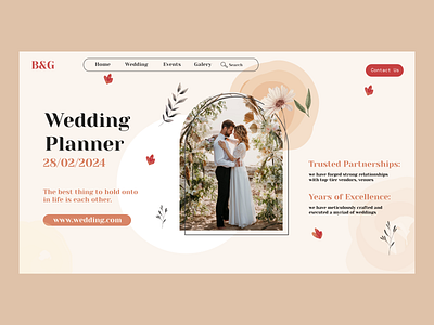 Wedding Planner Web UI Design agency website banner design banner designer event management event planner landing page product designer uiux web design wedding planner wedding planner website weeding