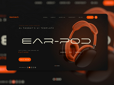 Headphone website header al jannat ongon aljannatongon ui uiux website design website header