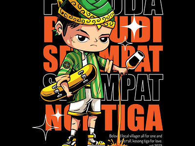 Javanese Boy awesome boy design illustration javanese kosong tiga merchandise pemuda sketchboard t shirt vector
