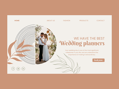 wedding planner web design banner design banner designer clean and modern design custom event planning event management website landing page design tazrin trendy design uiux uiux designer website design website designer wedding management website wedding planner website