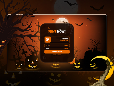 Halloween Theme - NFT Minting Website design nft nft minting website nft ui nft website ui web ui website